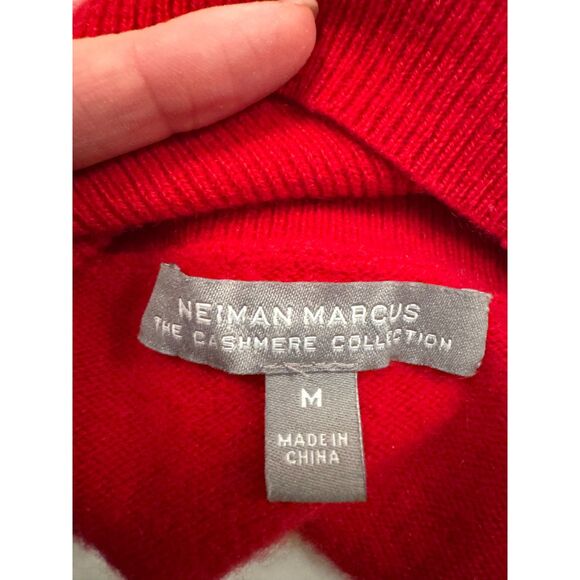 Neiman Marcus 100% Cashmere Turtleneck Sweater • Red • Size M • Luxe Cozy - Picture 5 of 11